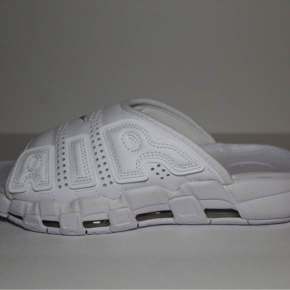 Men's Size 8 Nike Air More Uptempo Slides White FD9884 101 comfort max - Picture 3 of 7